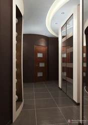 Qəhvəyi qapılı dəhliz daxili fotoşəkil