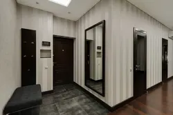 Hallway interior with brown doors photo