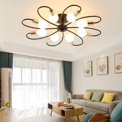 Living room chandelier interior design