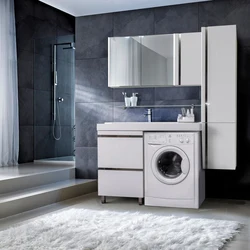 Bathroom design with a washing cabinet