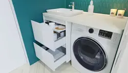 Bathroom design with a washing cabinet