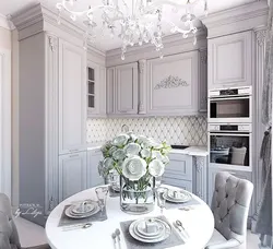 White neoclassical kitchens photos in the interior