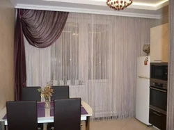 Curtain design for a modern style kitchen with a balcony
