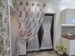 Curtain design for a modern style kitchen with a balcony