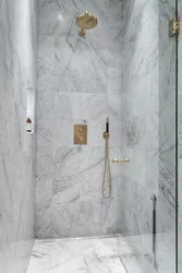 Bathroom Design With Marble Tile Shower