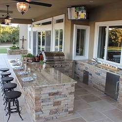 Summer kitchen in the yard photo