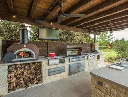 Summer kitchen in the yard photo