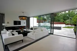 Living room design with access to the terrace