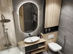 Design of a 5 sq. m bathroom combined with a toilet and shower