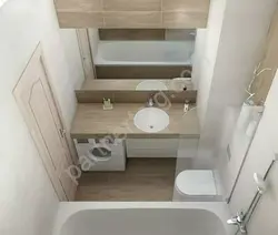Tualet və duş ilə birləşdirilmiş 5 kv.m hamamın dizaynı