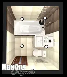 Design of a 5 sq. m bathroom combined with a toilet and shower