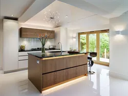 Low ceiling in the kitchen design photo