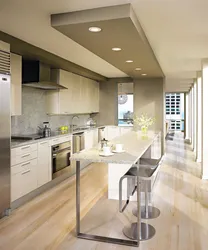 Low ceiling in the kitchen design photo