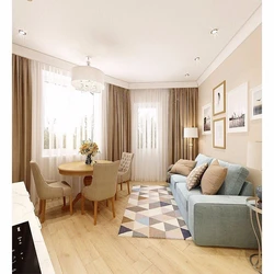 Kitchen living room in beige tones photo