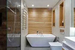 Bathroom interior design with wood