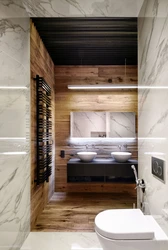 Bathroom interior design with wood