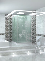 Birch ceramic tiles in the bathroom interior