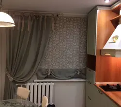 Одна портьера на кухне фото