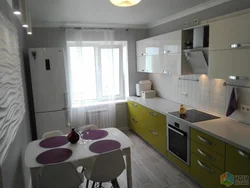 Real kitchen interior in a panel house