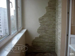 Finishing the loggia with stone photo