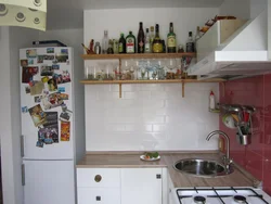 Refrigerator In The Corner Of The Kitchen Photo In The Interior