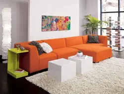 Living Room Red Sofa Photo