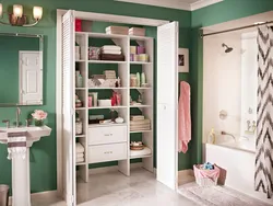 Built-in wardrobes in the bathroom photo