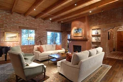 Living room design in a brick house