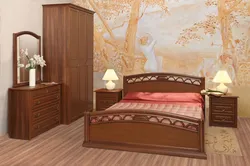 Интерьер спальни мебель орех