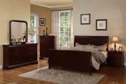 Bedroom interior furniture walnut