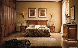 Walnut bedroom in the interior
