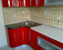 Corner kitchen with sink in the corner for a small kitchen photo