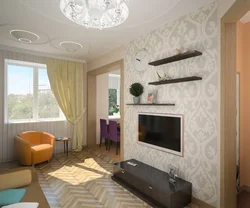 Интерьер Зала 16 Кв М Фото В Квартире С Балконом