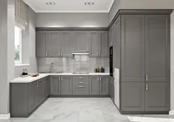 Modern Corner Kitchens In Gray Tones Photo