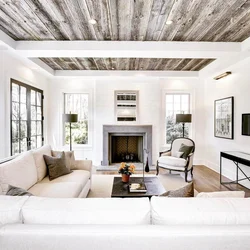 Living room interiors beams photo