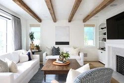 Living room interiors beams photo