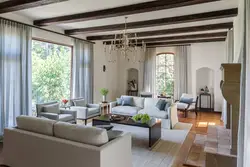 Living room interiors beams photo