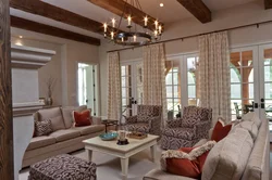 Living room interiors beams photo
