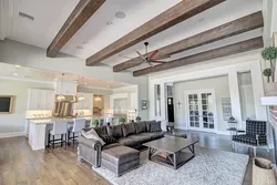 Living room interiors beams photo