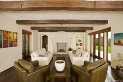 Living room interiors beams photo