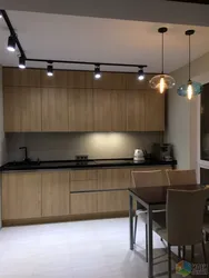 Light on the ceiling in the kitchen interior