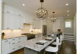 Light On The Ceiling In The Kitchen Interior