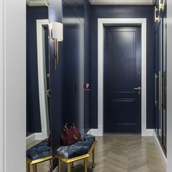 Blue hallway design photo