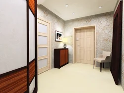 Light wallpaper in the hallway photo