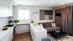 Studio 13 sq m design photo with kitchen