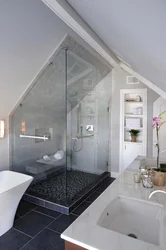 Bathroom design in a house under the stairs