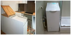 Bathroom Design With Vertical Washing Machine