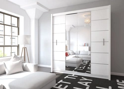 Bedroom wardrobes white color photo