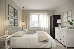 Rectangular bedroom interior with one window photo