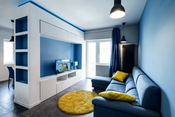 Blue and white living room design